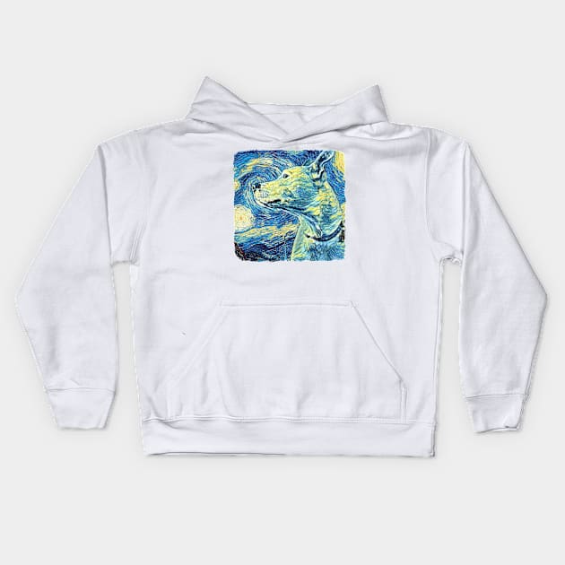 Confused Dog Van Gogh Style Kids Hoodie by todos